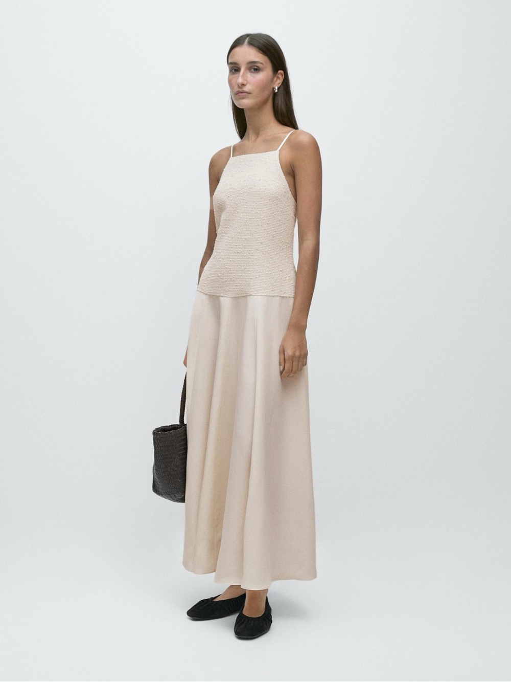 Massimo Dutti Long contrast dress